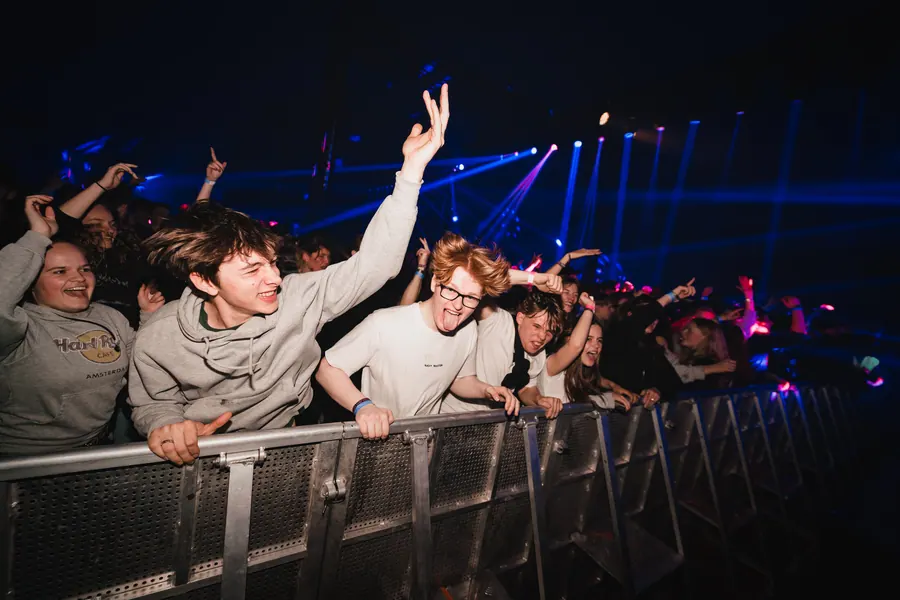 Crowd at the barrier during an ADIX set