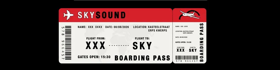 SkySound boarding pass ticket design